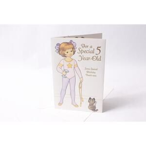 Uncut Vintage Punch-out Paper Doll Birthday Card Gift Idea  ~ 260507-WH 646